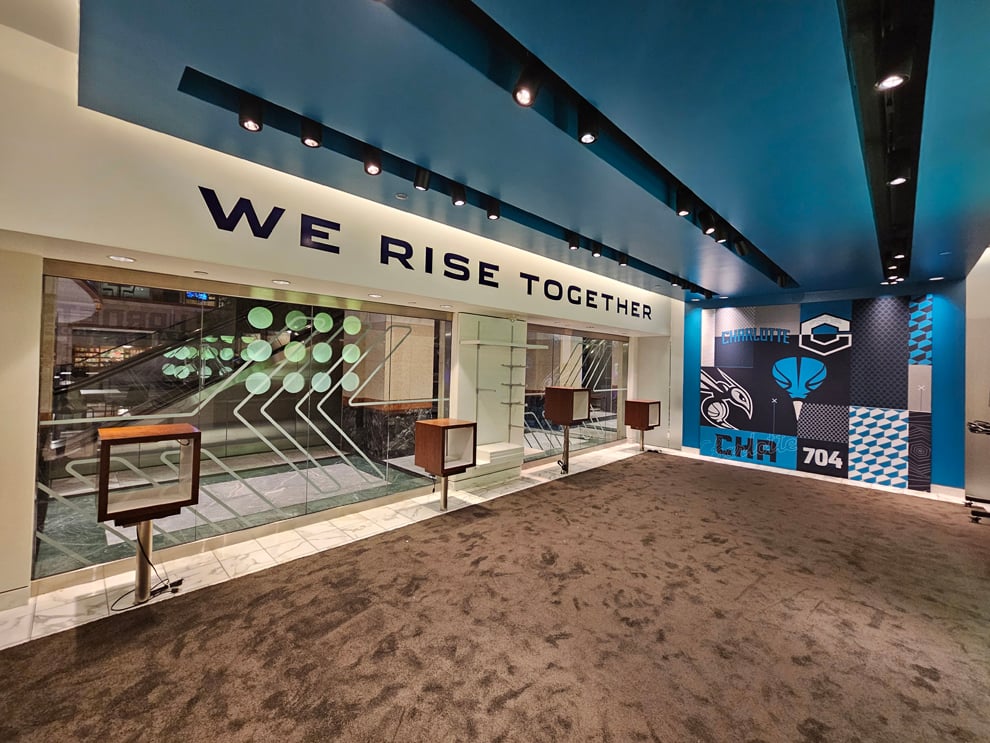 Hornets Graphics in Uptown Charlotte