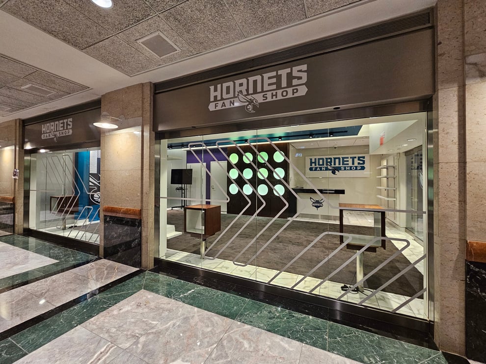 Hornets Graphics in Uptown Charlotte
