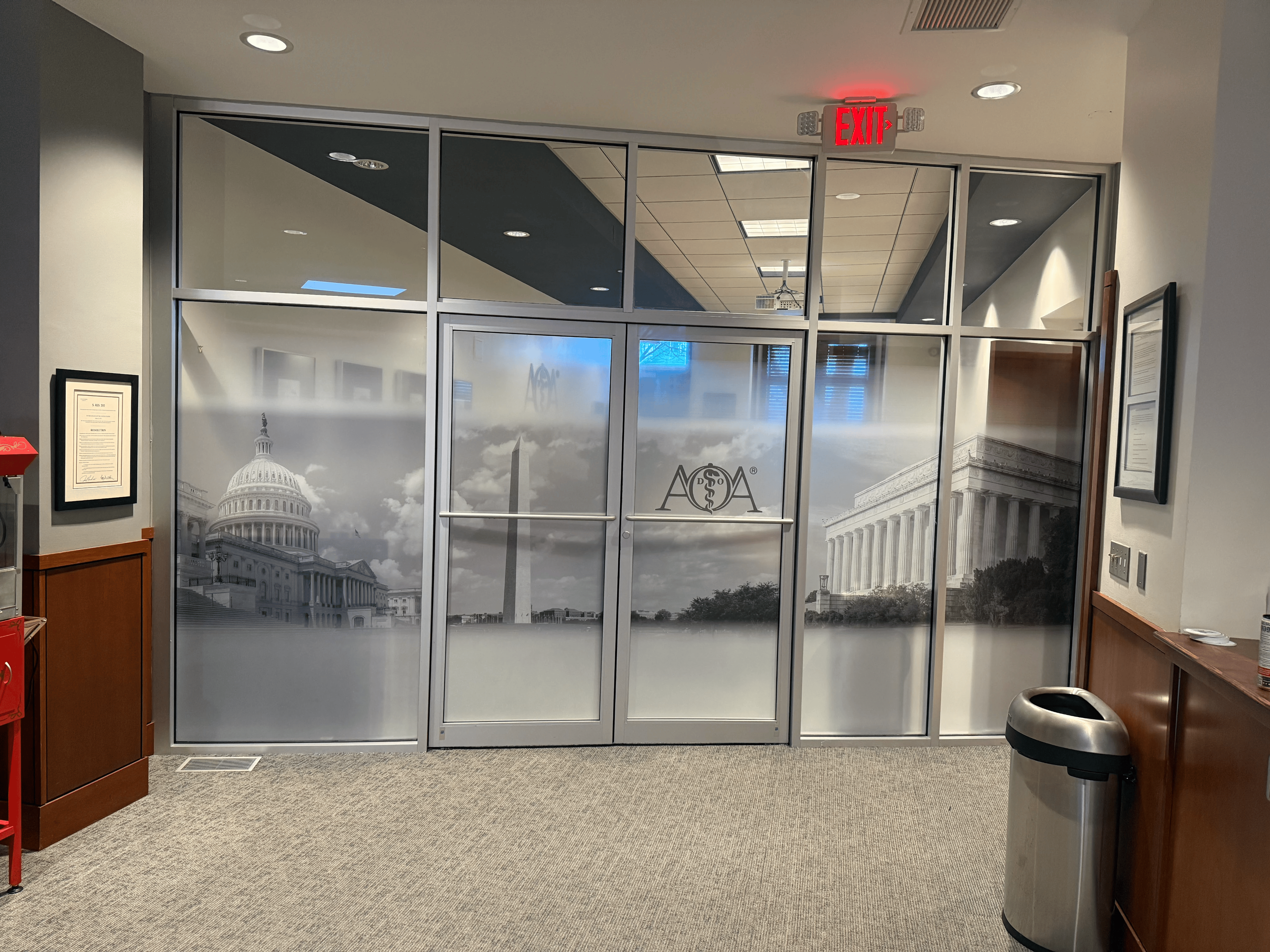 Frosted Vinyl and Privacy Film in Williamsburg, VA