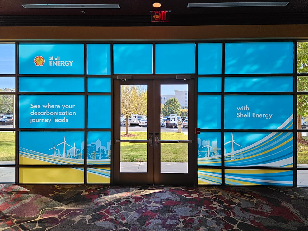 Custom adhesive vinyl graphics for office interiors in Alexandria, VA