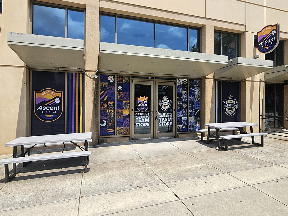 Workplace adhesive vinyl graphics installed in Fairfax, VA