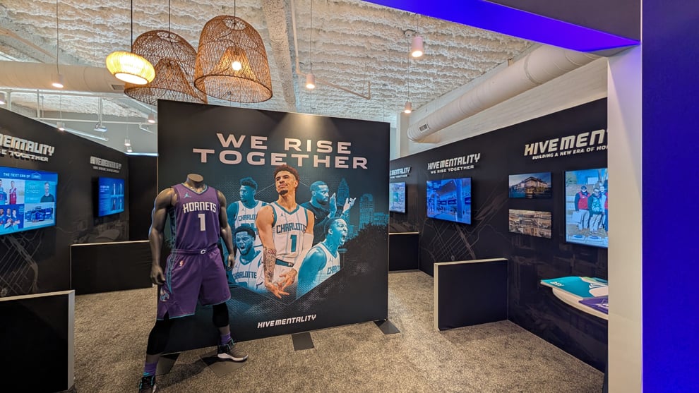 Event branding display using beMatrix modular frames in Arlington, VA