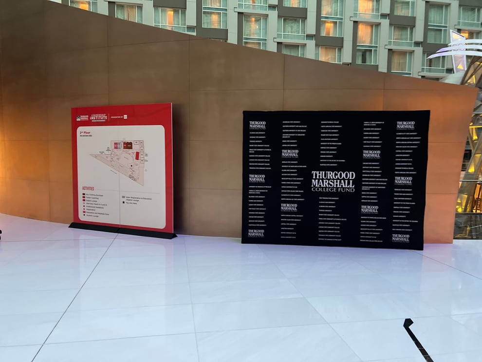 beMatrix event display rental with SEG fabric graphics in Arlington, VA