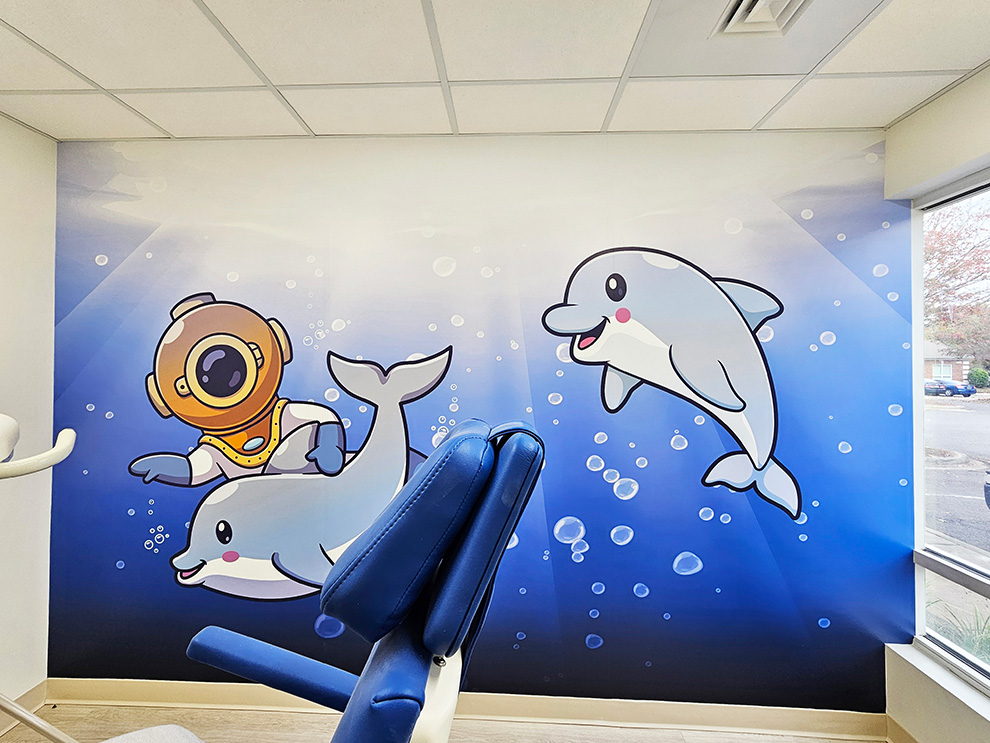 Commercial Interior Graphics Baltimore, MD installed as full-color wall branding for offices