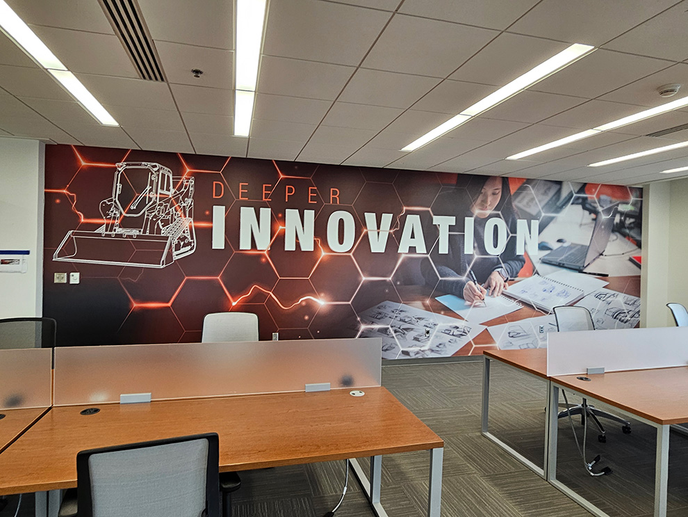 Commercial Interior Graphics Hampton, VA produced as custom logo wall graphics for businesses