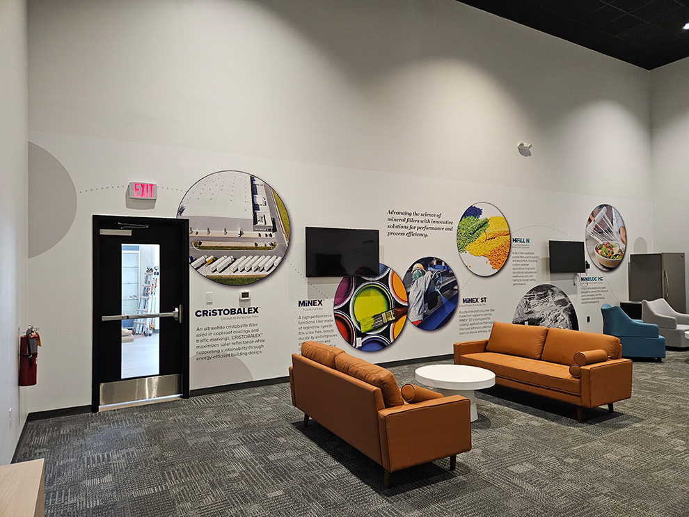 Commercial Interior Graphics Richmond, VA created as acrylic signage for business interiors