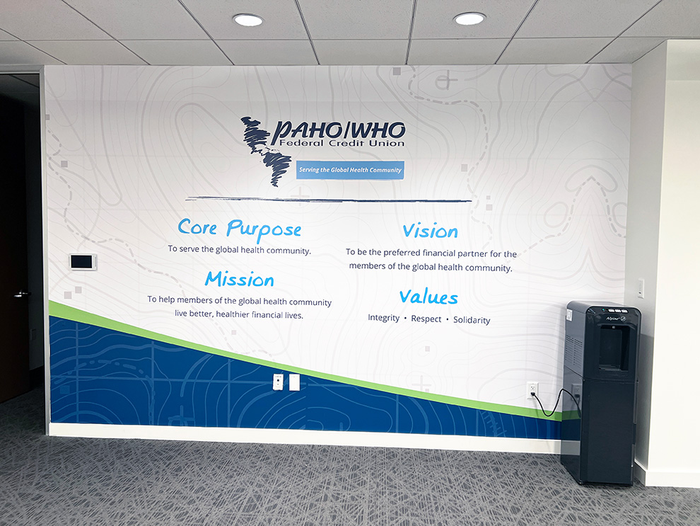 Commercial Interior Graphics Rockville, MD produced as custom wall graphics for employee environments