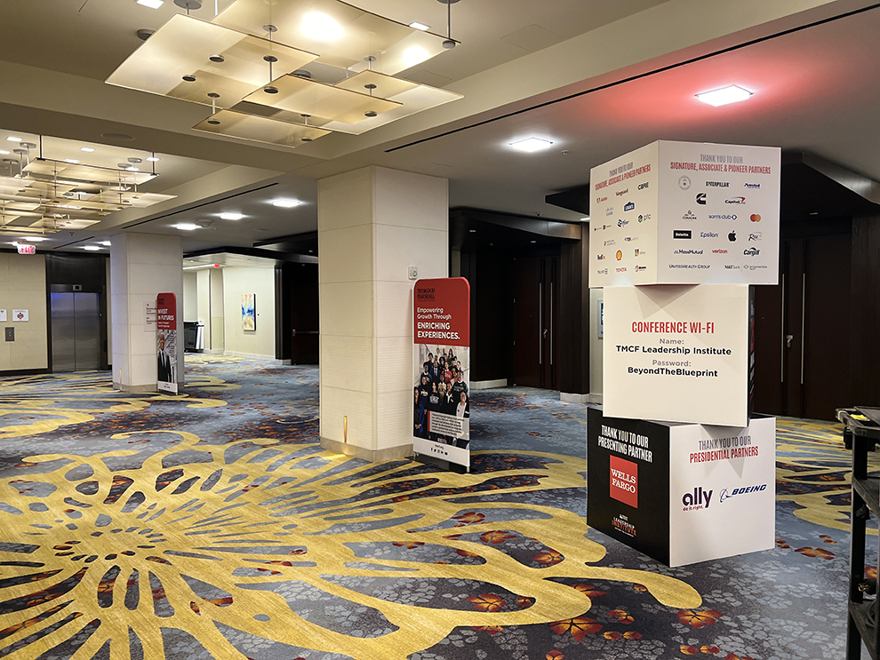 Conference Graphics in National Harbor, MD designed and installed for event wayfinding and wall branding