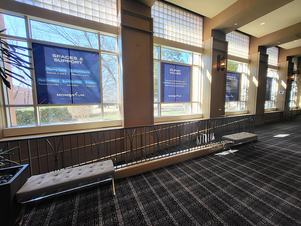 Conference Graphics in Washington, DC designed and installed for branded display walls and entryways