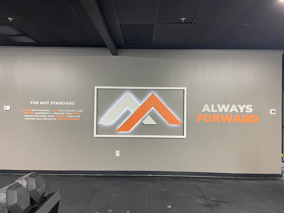 Workplace signs and interior graphics enhancing office branding in Fairfax, VA