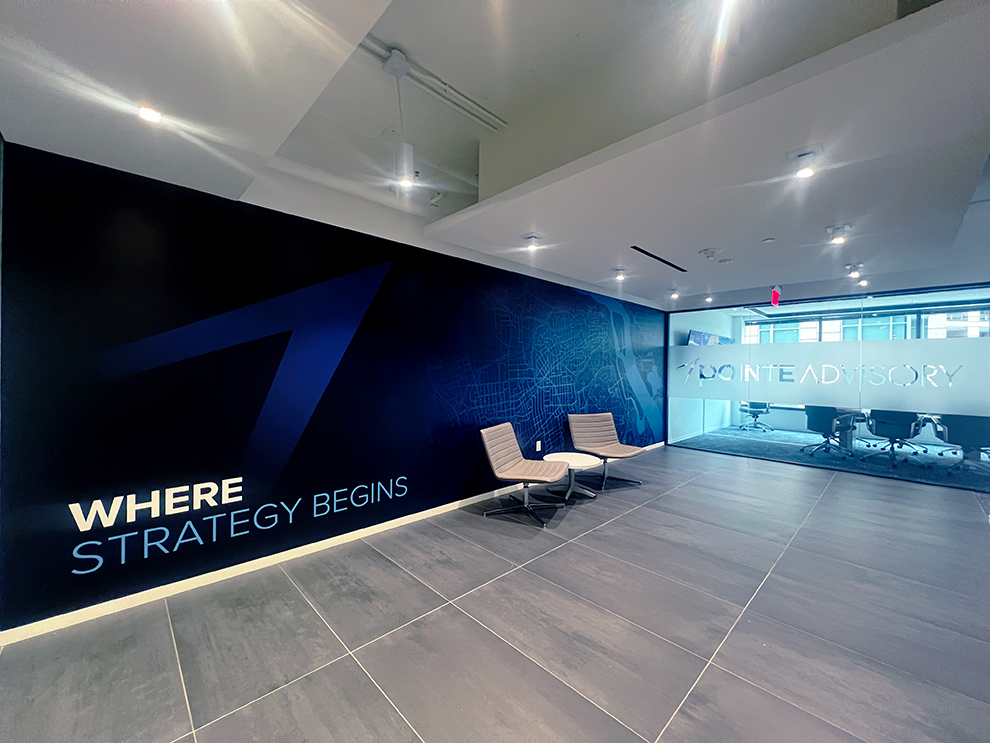 Branded workplace interiors with custom signs in Virginia Beach, VA