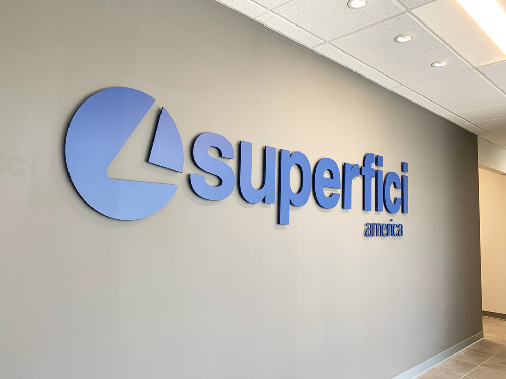 Dimensional Letters in Baltimore, MD designed and installed for modern lobby and hallway signage