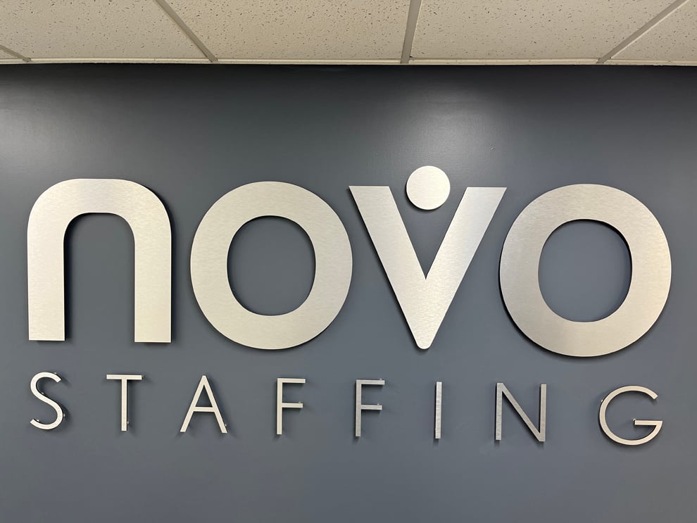 Dimensional Letters in Arlington, VA designed and installed for modern office reception areas