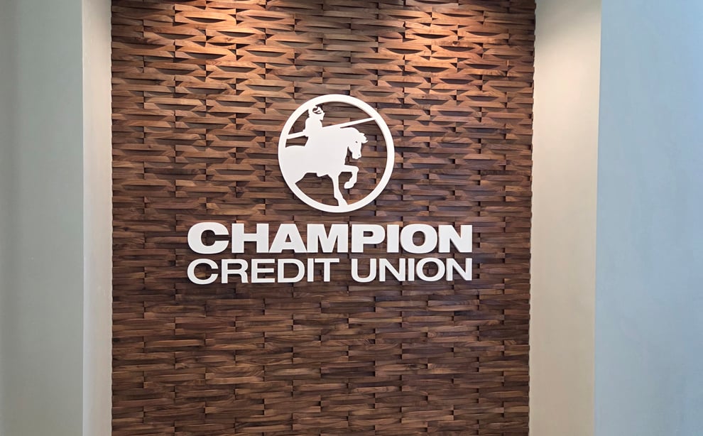 Dimensional Letters in Richmond, VA designed and installed for corporate lobby wall branding