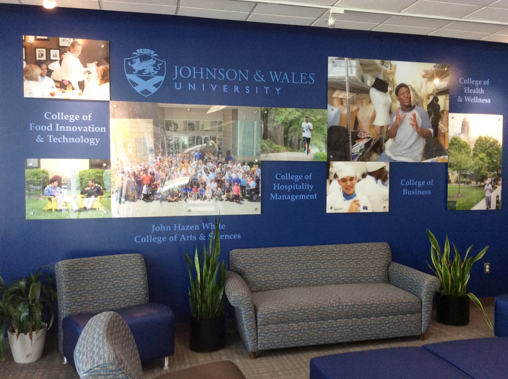 Campus wall wraps and signage for educational facilities in Richmond, VA