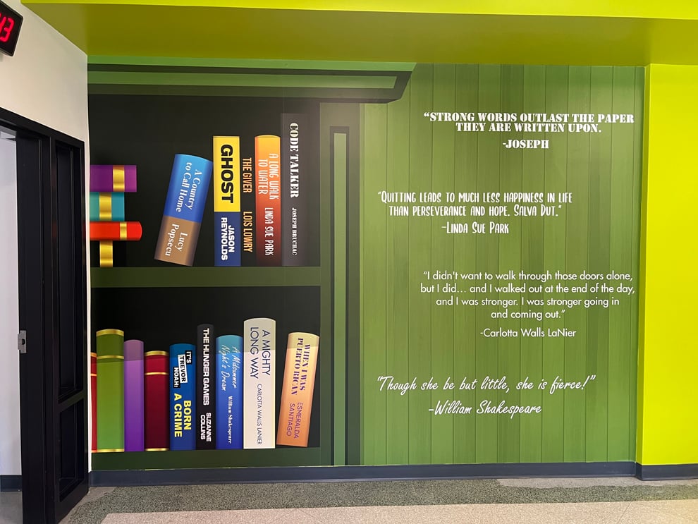 Campus wall wraps and educational graphics designed in Richmond, VA