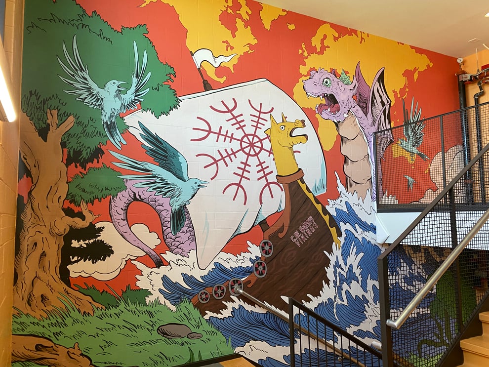 University signage and wall graphics for educational branding in Richmond, VA