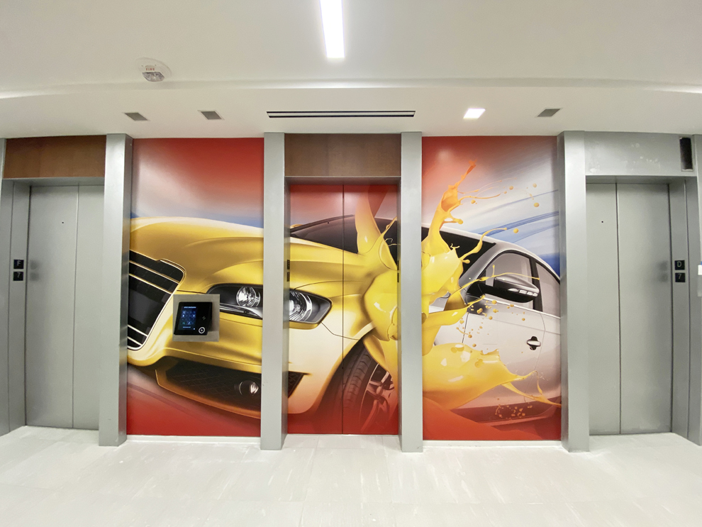Elevator Wraps in McLean, VA designed and installed for conference centers and office lobbies