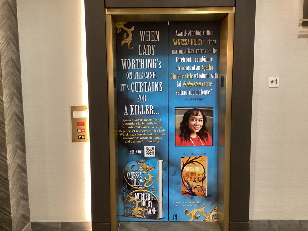 Elevator Wraps in Reston, VA designed and installed for branded office buildings and publishing environments