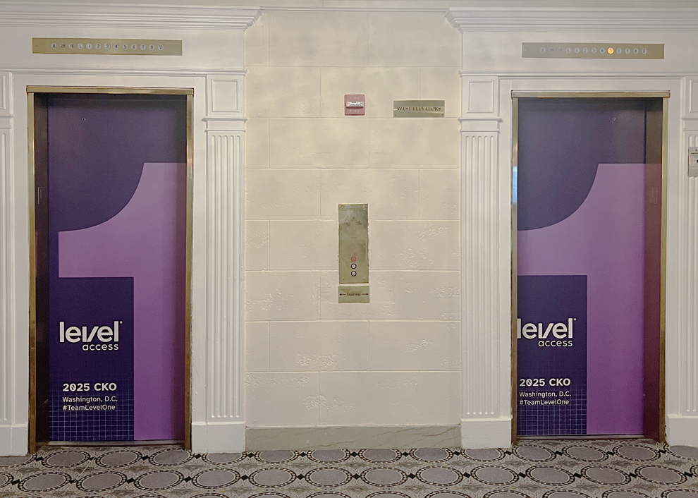 Elevator Wraps in Sterling, VA designed and installed for event venues and branded environments