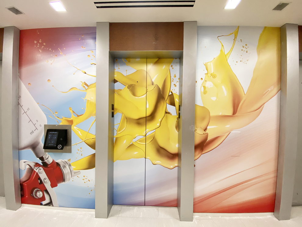 Elevator Wraps in Virginia Beach VA designed and installed for corporate offices and interior signage
