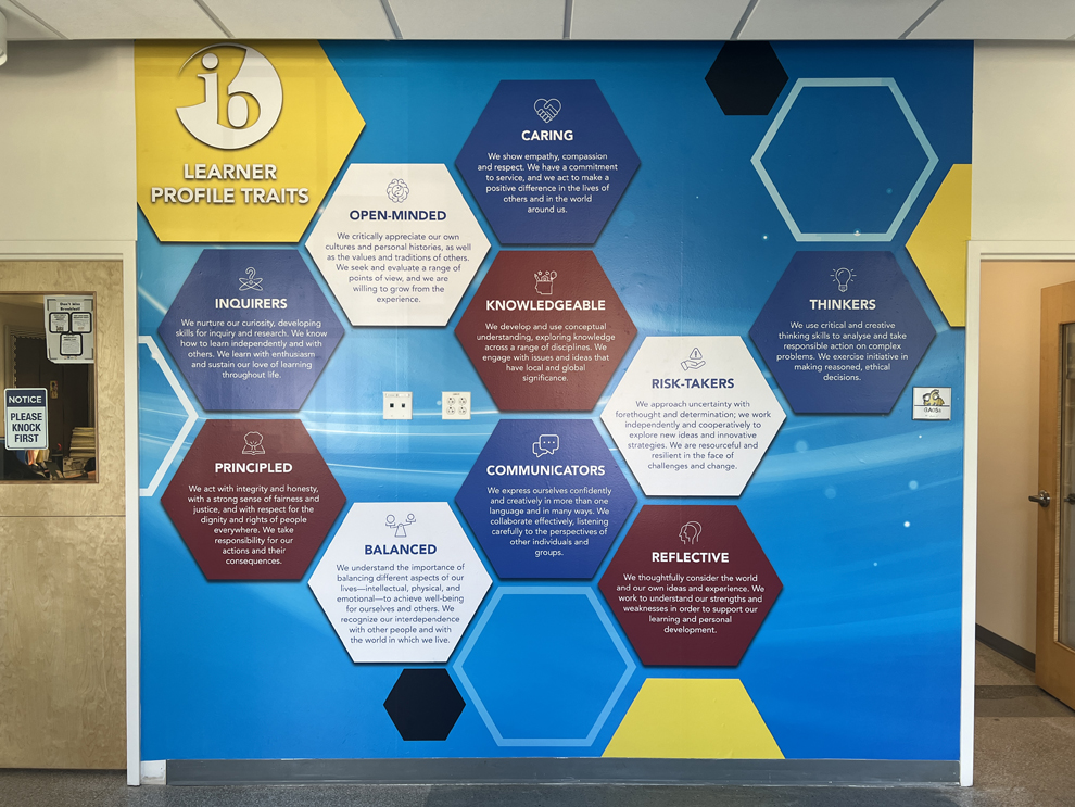 Custom workplace wall graphics created with environmental graphic design in Baltimore, MD