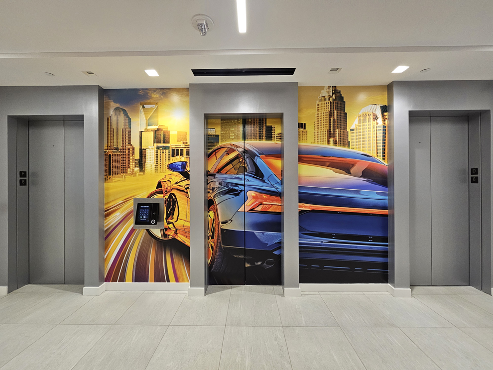 Environmental graphic design services for branded office interiors in Chesapeake, VA