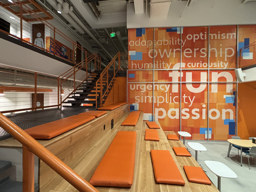 Environmental graphic design services for workplace interiors in Newport News, VA