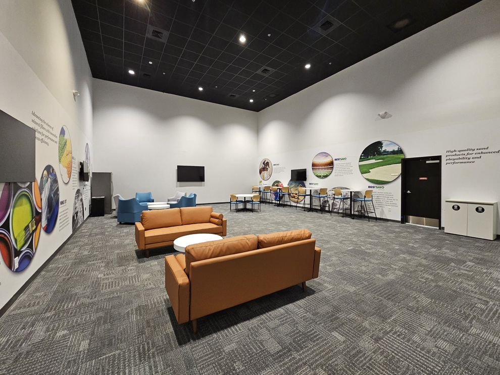 Environmental graphics and wall wraps installed for company branding in Baltimore, MD