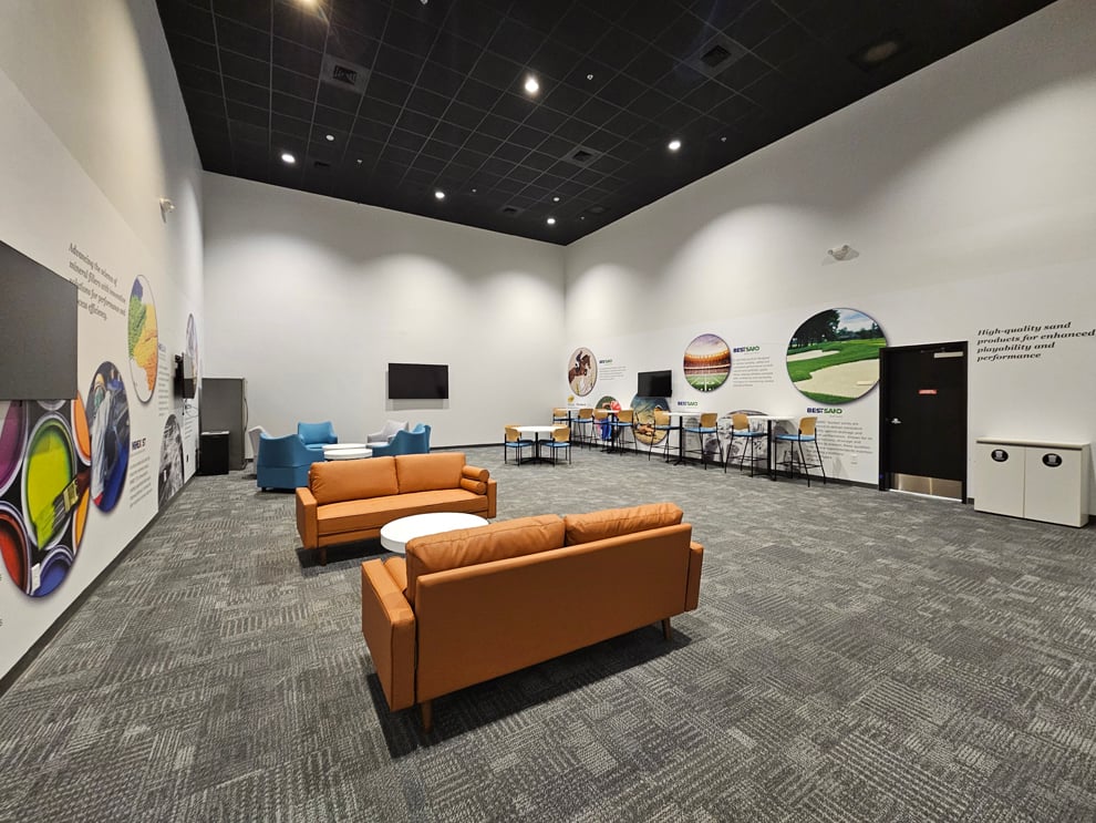 Environmental graphics and wall wraps installed for company branding in Richmond, VA