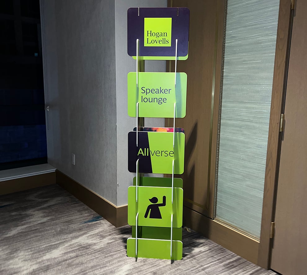 Event Towers in Washington DC designed and installed for conference branding and directional displays