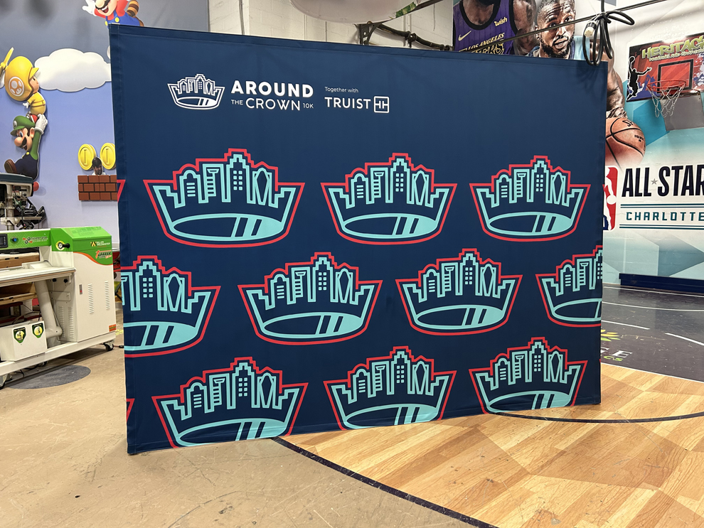 Branded fabric backdrops with modular event displays in Newport News, VA