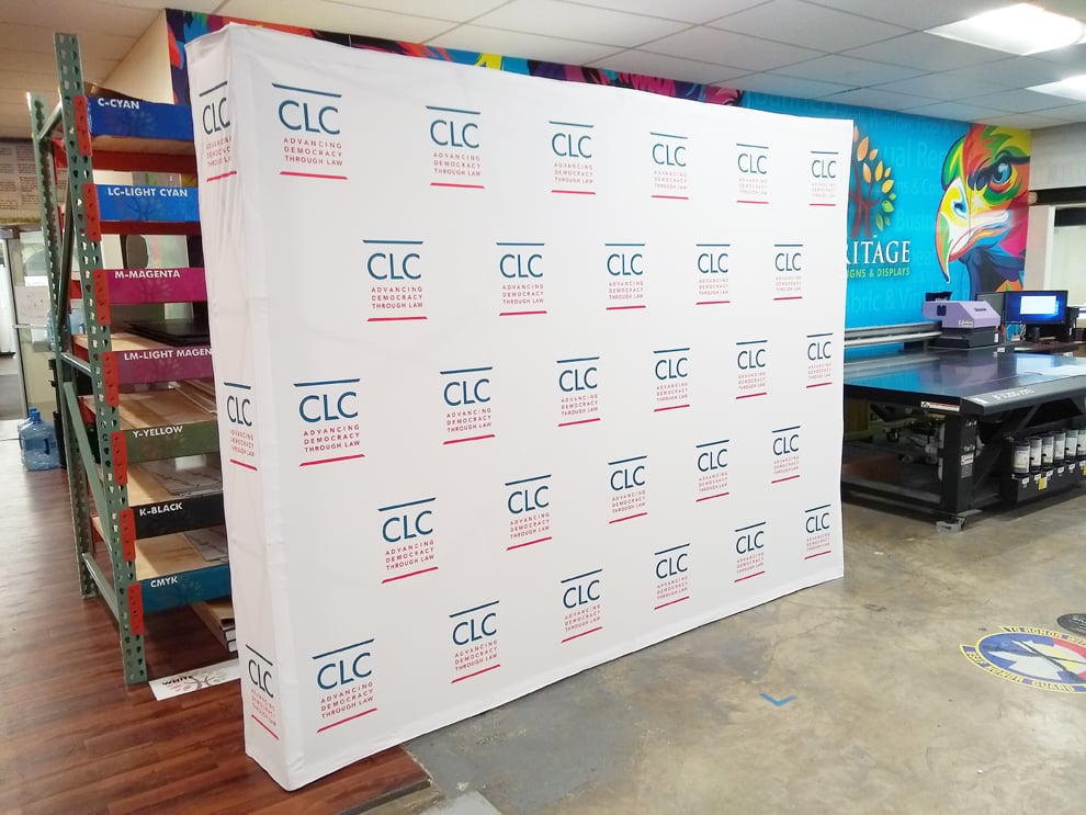 Hop up fabric backdrops with modular frames for trade shows in Richmond, VA