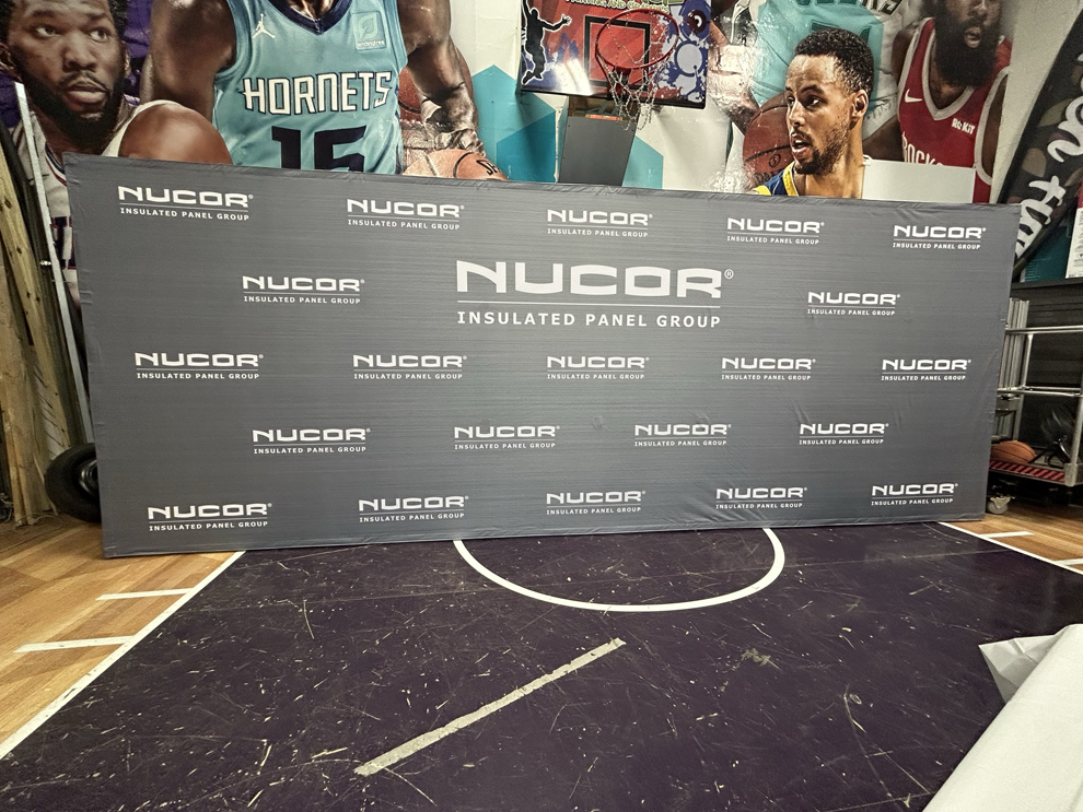 Custom event fabric backdrops installed for branding in Washington, DC