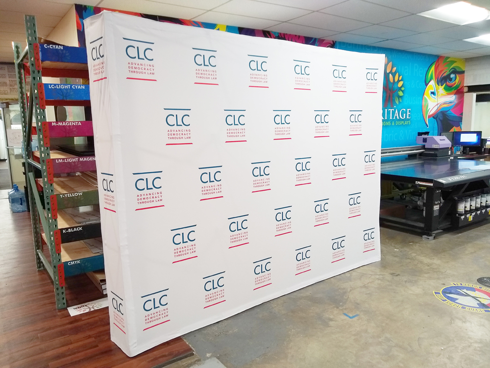 Hop up fabric backdrops with modular frames for trade shows in Washington, DC