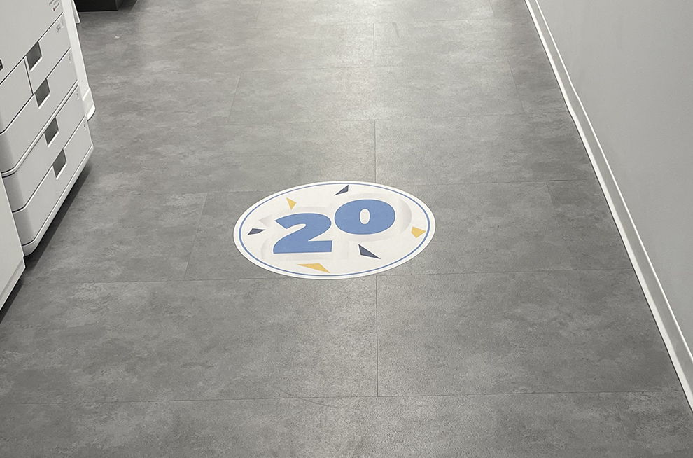 Floor Graphics in Arlington, VA designed and installed for company events and branded interiors