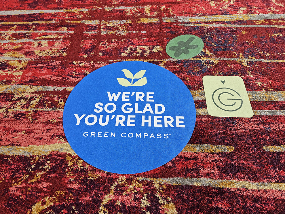 Floor Graphics in Bethesda, MD designed and installed with adhesive vinyl for company interiors