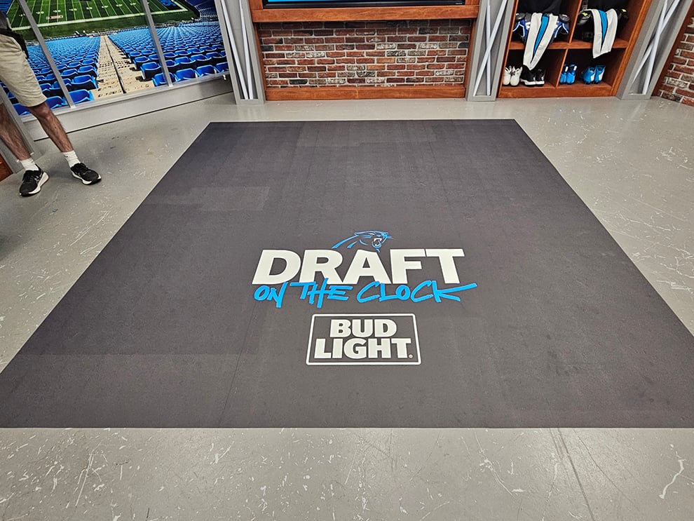 Floor Graphics in Fairfax, VA designed and installed for lobby branding and workplace environments