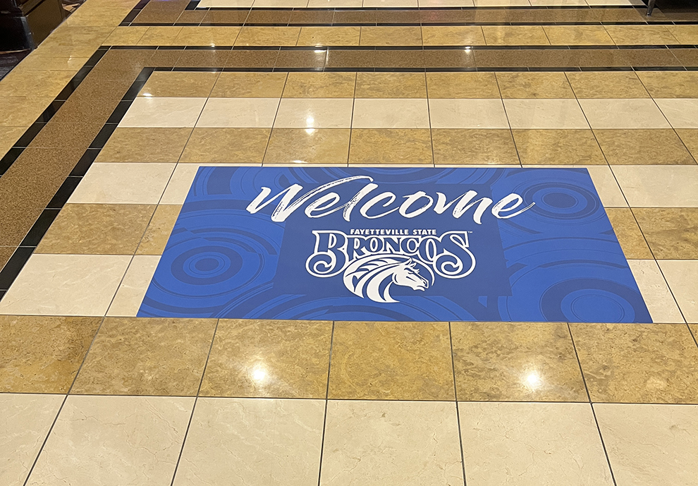 Floor Graphics in Newport News, VA designed and installed for business wayfinding and corporate branding