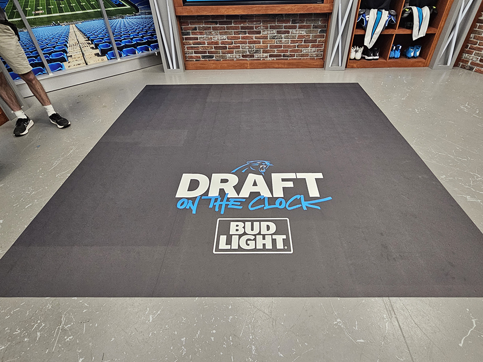 Floor Graphics in Reston, VA designed and installed for lobby branding and workplace environments