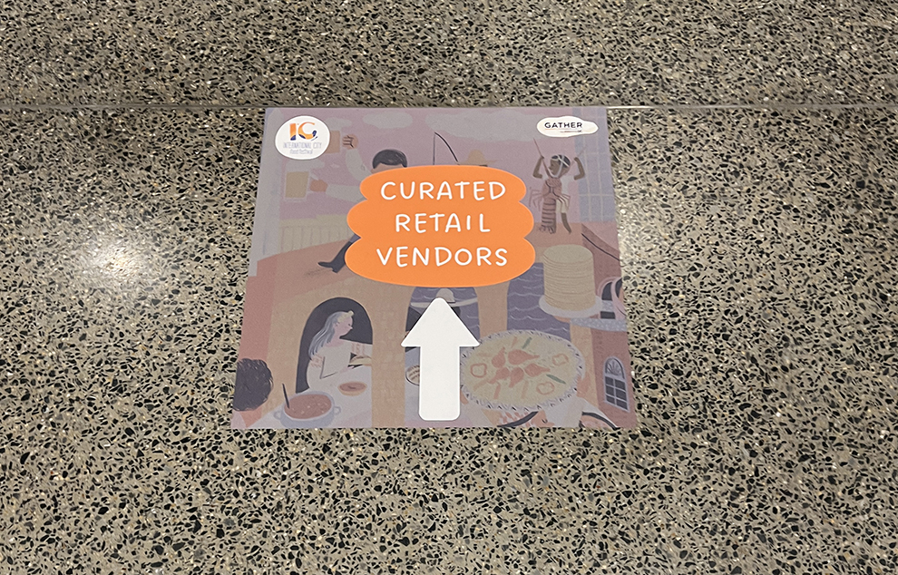 Floor Graphics in Reston, VA designed and installed for hallway direction and brand identity