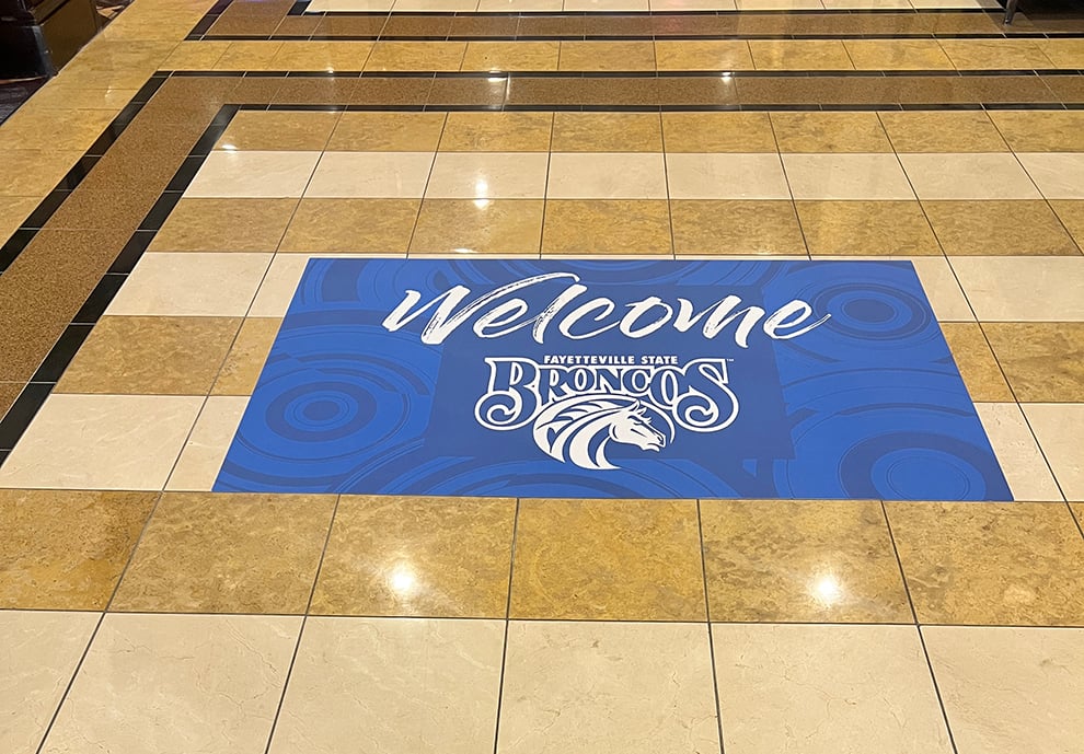 Floor Graphics in Richmond, VA designed and installed for business wayfinding and corporate branding