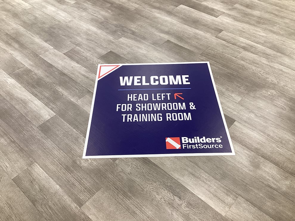 Floor Graphics in Richmond, VA designed and installed for branded wayfinding and promotional spaces