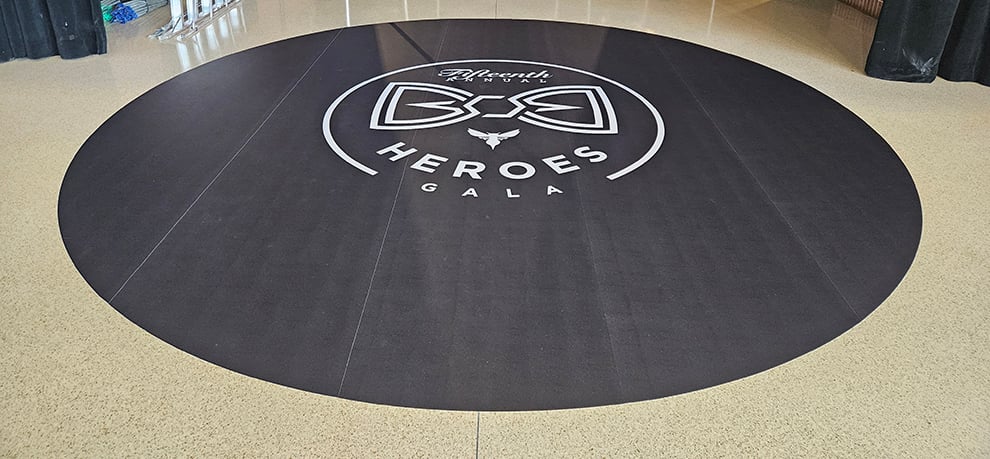Floor Graphics in Richmond, VA designed and installed with custom decals for offices and venues