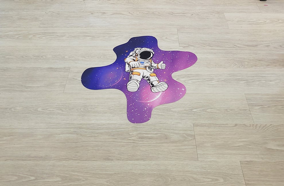 Floor Graphics in Washington, DC designed and installed for workplace branding and visitor pathways