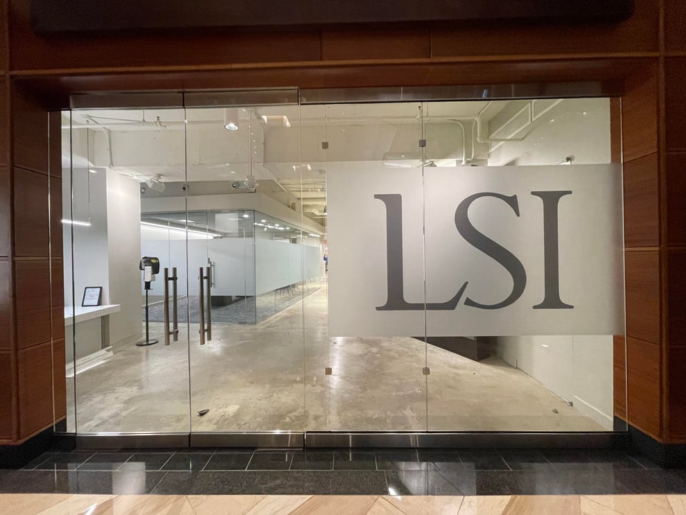 Frosted Vinyl in Arlington, VA designed and installed for glass walls and office interiors