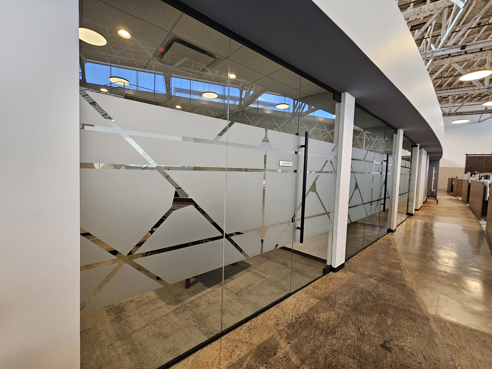 Frosted Vinyl in Norfolk, VA designed and installed for window graphics and corporate branding