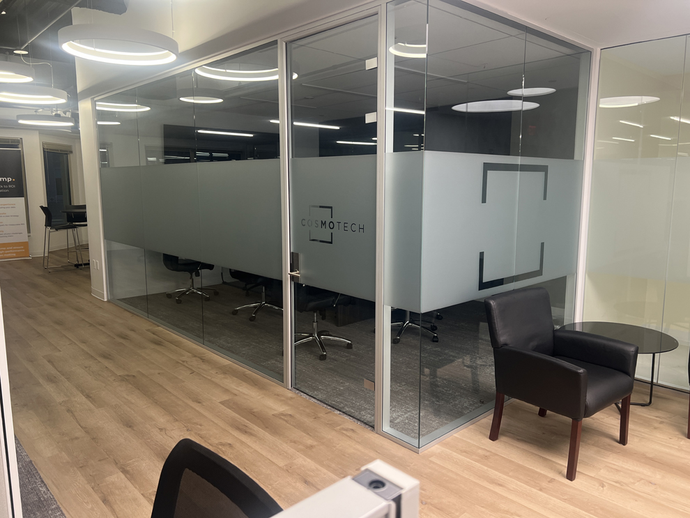 Frosted Vinyl in Virginia Beach, VA designed and installed for modern office interiors and conference rooms