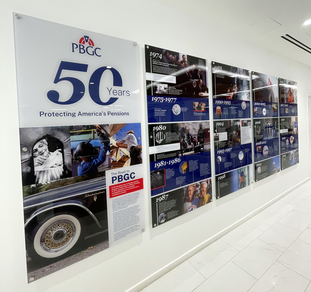 Sign Company Arlington, VA designed and installed reception logo signs for commercial offices