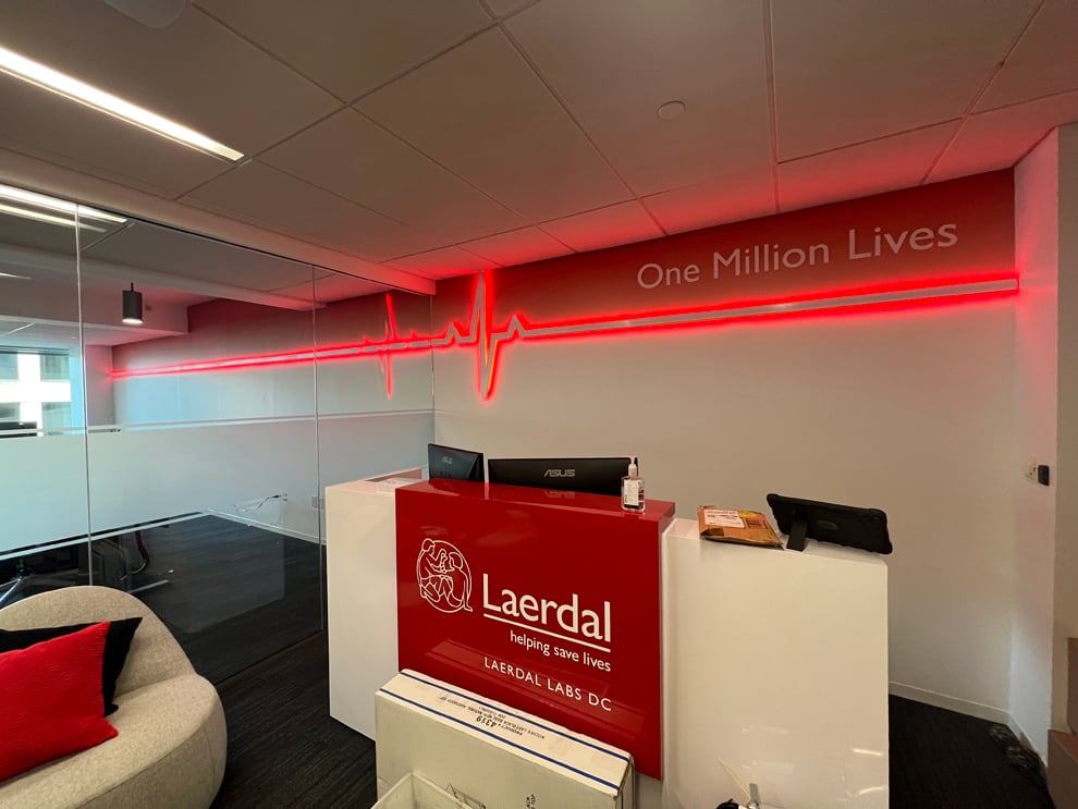 LED Backlit Signs in Woodbridge, VA designed and installed for creative illuminated wall branding